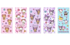 【新品・未使用】HELLO KITTY　Sanrio　サンリオキャラクターズ　フェイスタオル　ハンドタオル　ハローキティ　キティちゃん　日焼けキティ　ヒョウ柄　ばつ丸くん　ポムポムプリン　マイメロディ　クロミ　ポチャッコ　夏