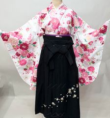 二尺袖 着物袴フルセット ジュニア用へ直し 135～150cm 白色 袴変更 