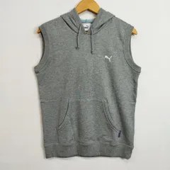 PUMA プーマ プルオーバー ベスト フーディ スウェット スポーツ ポケット グレー L D362のサムネイル