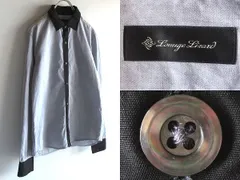 LOUNGE LIZARD ラウンジリザード クレリックデザイン コットン 生地切替 バイカラー シャツ 3 グレー ブラック 日本製のサムネイル