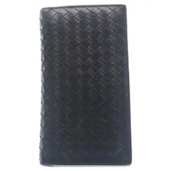 BOTTEGA VENETA (ボッテガヴェネタ) イントレチャート 2つ折り 長財布 ロングウォレット レザー ブラック 272541 V4651