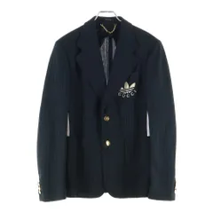 GUCCI (グッチ) ×adidas アディダス トレフォイル ロゴ刺繍 サイドライン テーラードジャケット ブラック 721088ZAKQM