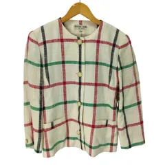 ハナエモリ HANAE MORI レーヨンシルク ノーカラー ツイード チェック ジャケット レディース JPN：M のサムネイル