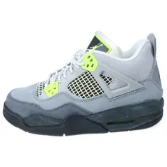 NIKE (ナイキ) GS Air Jordan 4 Retro SE Neon GS エアジョーダン4 レトロ SE ネオン ハイカットスニーカー グレー レディース US5Y/23.5cm CT5343-007
