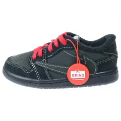 NIKE (ナイキ) ×TRAVIS SCOTT TD AIR JORDAN 1 LOW BLACK PHANTOM DO5441-001 ブラックファントム ローカットスニーカー 9C/15.0cm ブラック