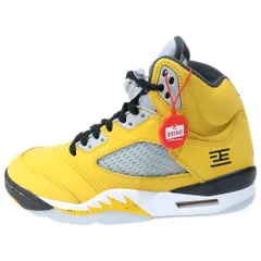 NIKE (ナイキ) AIR JORDAN 5 RETRO T23 IO3372-700 エアジョーダン5 ハイカットスニーカー US6.5/24.5cm イエロー レディース