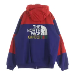 GUCCI (グッチ) adidas Hoodie アディダス ナイロン切替 ジップアップスウェットパーカー フーディー ネイビー 548334 XJEMJのサムネイル