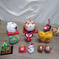 3F 【極美品】ちりめん細工 12点セット 四季の行事 吊るし飾り 置物