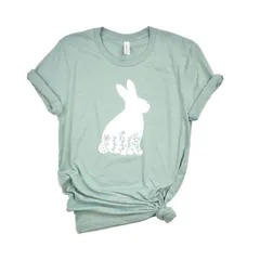 Simply Sage Market レディース トップス Tシャツ グラフィック Simply Sage Market Bunny With Flowershort Sleeve Graphic Tのサムネイル