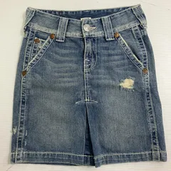 ◆ TRUE RELIGION トゥルーレリジョン スカート SAMMY BIG T デニムスカート ダメージ加工 ミニスカート USA製 インディゴ サイズ25 レディース 古着