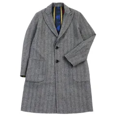美品○ETRO エトロ 2021年製 ウール100% リバーシブル ピークドラペル ヘリンボーン ペイズリー チェスターコート グレー マルチカラー 総柄 44 イタリア製 正規品 メンズのサムネイル