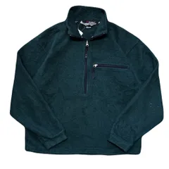 USA製 90s EMS Eastern Mountain Sports Polartec ポーラテック ハーフジップ フリースジャケット ポケット ドローコード付き グリーン  Mサイズ No.EA365