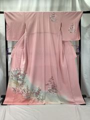 黒紋付セット/喪服＋長襦袢/未使用/正絹/絽/五つ紋/「違い鷹の羽」/衿
