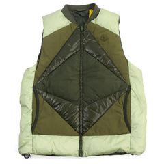 極美品○MONCLER GENIUS 2 モンクレール ジーニアス 2 AND WANDER アンドワンダー 21AW G20921A00018 595EV KIYOSE GILET ロゴワッペン キルティング ダブルジップ ダウンベスト 4 正規品 メンズ