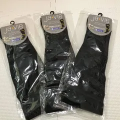 ジャヴィ綿混着圧ハイソックス[抗菌防臭加工]　3足セット　ブラック Ⅼ25-27のサムネイル