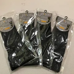 ジャヴィ綿混着圧ハイソックス[抗菌防臭加工]　4足セット　Ⅿ23-25