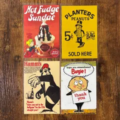 【ポストカード】 4枚セット アドバタイジング レトロデザイン 絵葉書 アメリカン雑貨