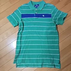 アバクロンビー&フィッチ!緑色のボーダーポロシャツ