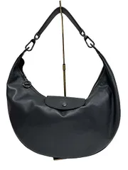 【中古】【美品】Longchamp ロンシャン　ル プリアージュ エクストラ ショルダーバッグ L　本革　ブラック＿s13＿セルモアから出品＿s-0616-r13