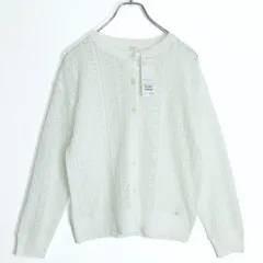 【極美品】サマンサモスモス★フェミニン可愛い♪ 透かしレース編みカーディガン サイズフリー オフ白系 z19043