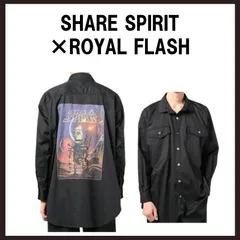 新品未使用　SHARE SPIRIT×ROYAL FLASH　BACK WALKING ROBOTシャツ　S　ブラックのサムネイル