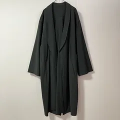 【訳あり】NANO UNIVERSE ナノ・ユニバース ショールカラー ガウンコート サイズL ダークグレー　　　　T-223