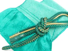 【一輝堂】和装小物 帯揚げ帯締めセット 帯揚 帯締 振袖用 総絞り 丸組 金糸 美品 26w04-4433