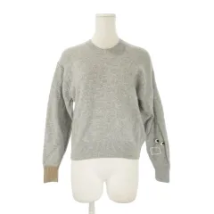 ユニクロ UNIQLO × アニヤハインドマーチ ANYA HINDMARCH ニット セーター ウール S グレー 長袖 無地 ラウンドネック /CK33 ■ECB003