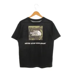 ザノースフェイス THE NORTH FACE Tシャツ アウトドアウエア M 黒 ブラック カモフラージュ柄 ロゴプリント 半袖 /AH39 ■ECD003