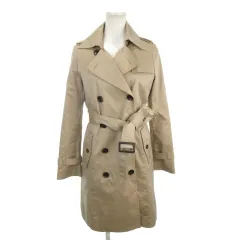 インディヴィ INDIVI トレンチコート 中綿ライナー付き 36 ベージュ 長袖 ダブルブレスト ベルト付き /AH22 ■ECD003