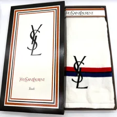 【未使用品】イヴ・サンローラン（Yves Saint Laurent）スポーツタオル シンプル ホワイト 綿100％