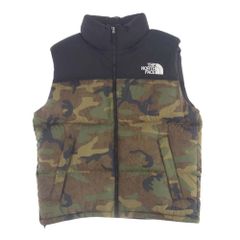 美品 Mサイズ ノースフェイス ダウンベスト カモフラ バイカラー