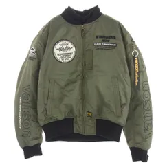 VANSON バンソン TVS2407W 肘当て 肩パッド付き MA-1 フライトボンバー ジャケット ブルゾン カーキ系 XL【中古】のサムネイル