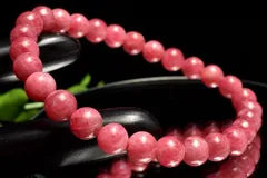 【１点物】春らしい華やかピンク ロードナイト　6.5mm　ブレスレット パワーストーン 天然石 _MC8069