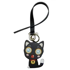 猫モチーフ 本革 ハンドメイド バッグチャーム キーホルダー ストラップ かわいい レザー 手作り ナチュラル ギフト 誕生日 プレゼント レディース メンズ SGPJ236