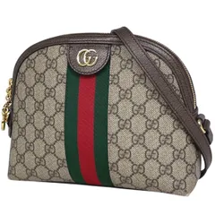 グッチ GUCCI オフィディア GG ショルダーバッグ ダブルG ウェブ シェリーライン ショルダーバッグ GGスプリーム ベージュ ブラウン 499621 レディース 【中古】