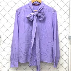 鑑定済・極美品】PRADA プラダ シルク100%シースルーブラウス 紫