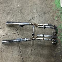 ハーレーダビッドソン ショベル用デュアルマフラー ホットドッグ HOT