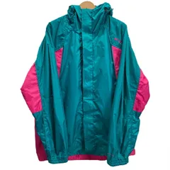 【中古】　Columbia　ナイロンジャンパー　マウンテン　アノラック　ジップアップ　ダブルジップ　ラグラン　ワンポイントロゴ　オーバーサイズ　ビビットカラー　アウトドア　古着　/1151