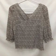 mystic ミスティック 花柄ブラウス ブラック ○□