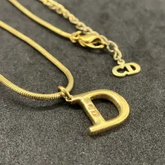 希少　Christian Dior　ディオール　ネックレス　Dロゴモチーフ　ゴールド系　1732
