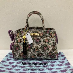 Y1919　Think Bee!　シンクビー！　タグ付き　2way　ショルダーバッグ　ハンドバッグ　花柄　フラワー　薔薇　ローズ　バラ　パープル　紫　ラベンダー　レディース　シンプル　きれいめ　ゴブラン織りのサムネイル