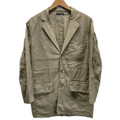 【中古】　C.P.COMPANY　テーラードジャケット　ジャケット　アウター　リネン　ナイロン　千鳥柄　チェック　胸ポケット　シングルボタン　イタリア製　古着　/1156のサムネイル