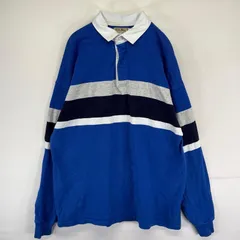 古着 80's/80年代 ヴィンテージ エルエルビーン L.L.Bean USA製 長袖シャツ ラガーシャツ プルオーバー XL  ブルー系 ボーダー メンズ