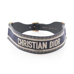 美品 クリスチャンディオール エンボス ロゴ レザー 太ベルト D-waist