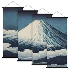 【新品】 Ywlake 4枚セット 手ぬぐい タペストリー棒マグネット 幅21cm ポスターハンガー B3 木製ポスターフレーム ポスター吊りフレーム 木製額縁 写真、地図、印刷、手ぬぐい、ポスター、家の装飾に適しています (21cm、黒、4点セット） 0