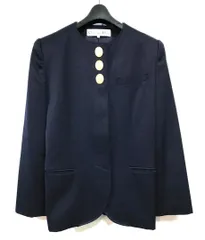 80s-90sヴィンテージ Christian Dior |クリスチャンディオール ノーカラージャケット 紺ブレ 金ボタンのサムネイル