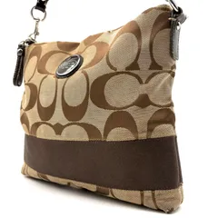 COACH y2k Authentic Signature Stripe Shoulder Bag - Brown/Khaki