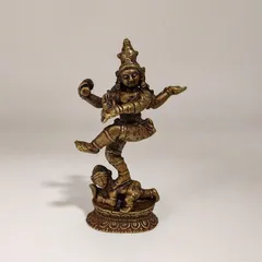 【新品】 ミニ シバ神 像 真鍮製 (高さ68mm×巾40mm)【ヒンドゥー教 】ダンスの主 宇宙ダンサー 神像 サンスクリット ヒンズー教 最高神 フィギュア 1