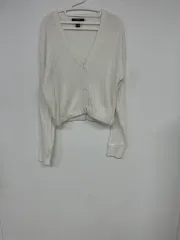 FOREVER 21 白 ケーブル編み カーディガン M